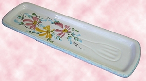 REST SPOON PINK,TURQUOISE AND YELLOW FLOWERS