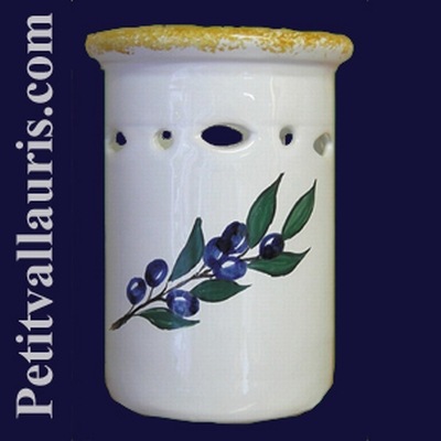 USTENSILS KITCHEN CERAMIC SUPPORT BLUE OLIVES DECORATION