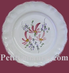 DESSERT PLATE STYLE MODEL PINK FLOWERS PAINT