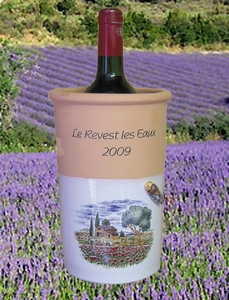 WINE COOLER CUSTOMIZED INSCRIPTION  WITH PROVENCE LANDSCAPE