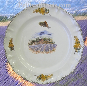 ASSIETTE MODELE LOUIS XV DECOR PROVENCAL CHAMPS DE LAVANDES