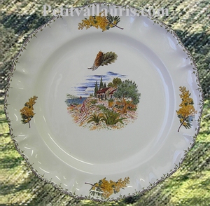 LOUIS XV MODEL PLATE OLIVE TREE,SEA AND COTTAGE DECORATION