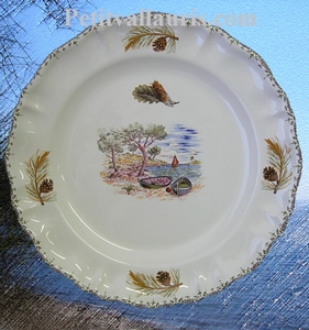 ASSIETTE MODELE LOUIS XV DECOR PROVENCAL CALANQUE ET PIN