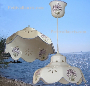 SUSPENSION FACETS MODEL WITH SPRIG LAVANDER DECOR