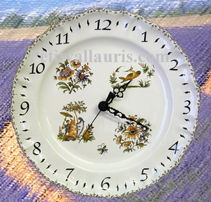 HORLOGE FAIENCE DE STYLE TRADITION MOUSTIERS POLYCHROME CA