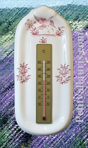 THERMOMETER WITH MURAL SUPPORT PINK OLD MOUSTIERS DECOR