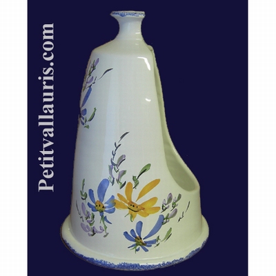 CARRY HAND BRUSH BLUE AND YELLOW FLOWER DECORATION