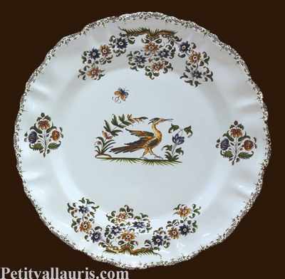 PLATE LOUIS XV MODEL WITH OLD MOUSTIERS DECORATION