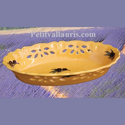 FAIENCE OVALE PERFORATE BASKET PROVENCAL COLOR