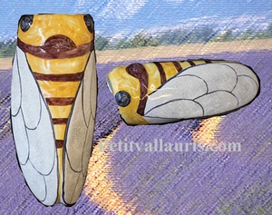 CERAMIC-FAIENCE DECORATIVE CICADA SIZE 3