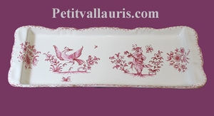 PLAT A CAKE DECOR TRADITION VIEUX MOUSTIERS ROSE