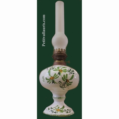 OIL LAMP (ELECTRIC MODEL) GREEN FLOWER DECORATION