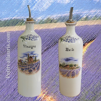 HUILIER OU VINAIGRIER BOUTEILLE DECOR PAYSAGE PROVENCE