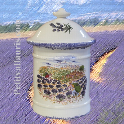 SPICES AND CONDIMENTS EARTENWARE POT WITH PROVENCAL DECOR