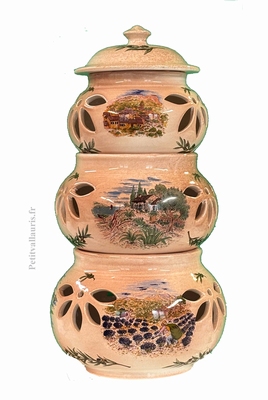 POTS CONSERVATEUR DECOR PAYSAGES PROVENCE FOND BEIGE