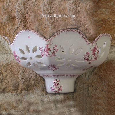 APPLIQUE AJOUREE FACETTE DECOR TRADITION VX MOUSTIERS ROSE