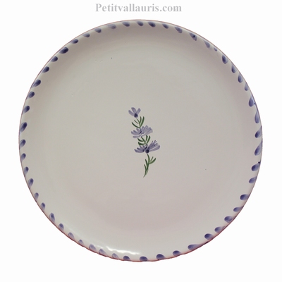 SIMPLE PLATE MODEL WHITE COLOR AND LAVANDER BRANCH DECOR