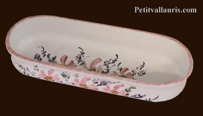 OVAL CERAMIC POT PENCILS BEIGE DECORATION FLOWERS