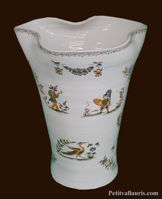 VASE MODELE GLAIEUL DECOR TRADITION VIEUX MOUSTIERS H35 CM