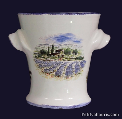 COVERED DRAWER KITCHEN CERAMIC PROVENCE LAVANDER PATTERN