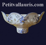 APPLIQUE AJOUREE FACETTE DECOR FLEURS BLEUES 