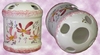 PORTE BROSSE A DENTS Decor Fleuri Rose 