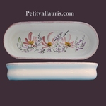 PORTE CRAYONS MAQUILLAGE OVALE DECOR FLEURS ROSES 