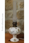 LAMPE BEC A PETROLE MODELE ELECTRIQUE DECOR POLYCHROME 