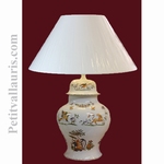 LAMPE FAIENCE MODELE CHINOIS DECOR TRADITION VIEUX MOUSTIERS 