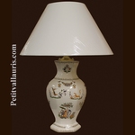 LAMPE FAIENCE HEXAGONALE DECOR TRADITION VIEUX MOUSTIER POLY
