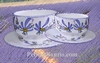 LARGE CUP WITH UNDER PLATE BLUE FLOWERS DECORATION 