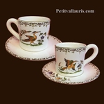 TASSE A CAFE ET SOUS-TASSE DECOR TRADITION VIEUX MOUSTIERS 