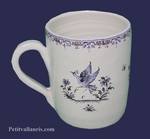 MUG LARGE SIZE OLD MOUSTIERS TRADITION DECORATION BLUE 