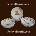 COUPELLE DENTELLEE AJOUREE DECOR TRADITION VIEUX MOUSTIERS