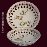 COUPE A FRUITS AJOUREE D30 SANS PIED DECOR VIEUX MOUSTIERS