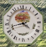 FAIENCE OCTAGONAL WALL CLOCK LANDSCAPE 