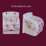 DEROULEUR DE PAPIER TOILETTE DECOR FLEURS ROSES 