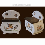BOITE A SEL EN FAIENCE DECOR TRADITION VIEUX MOUSTIERS