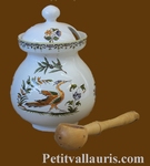 OLIVES POT OLD MOUSTIERS TRADITION DECORATION WITH LADLE 