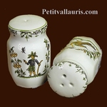 SALTCELLER & PEPPER POT TRADITION OLD MOUSTIERS DECORATION