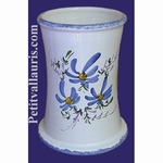 PORTE USTENSILES CUISINE DECOR FLEURS BLEUES 