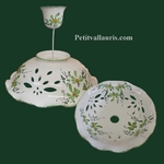 CERAMIC SUSPENSION GREEN FLOWERS DECORATION DIAMETER 33 CM 