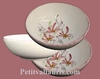 SOUP OR SALAD PLATE PINK FLOWER PAINT DECORATION 