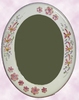 OVAL MIRROR PINK FLOWERS DECOR AND RELIEF MARGUERITE 