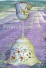 CERAMIC SUSPENSION LACE BELL MODEL PINK FLOWERS DECOR 