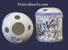 PORTE BROSSE A DENTS Decor Fleuri Bleu 