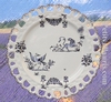 PLATE SUNFLOWER MODEL BLUE OLD MOUSTIERS DECORATION 