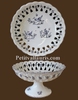 COUPE AJOUREE SUR PIED d30 Decor tradition Vx Moustiers bleu