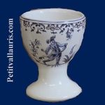 EGG CUP TRADITION BLUE OLD MOUSTIERS DECORATION 