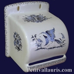 DEROULEUR DE PAPIER TOILETTE DECOR TRADITION MOUSTIERS BLEU 